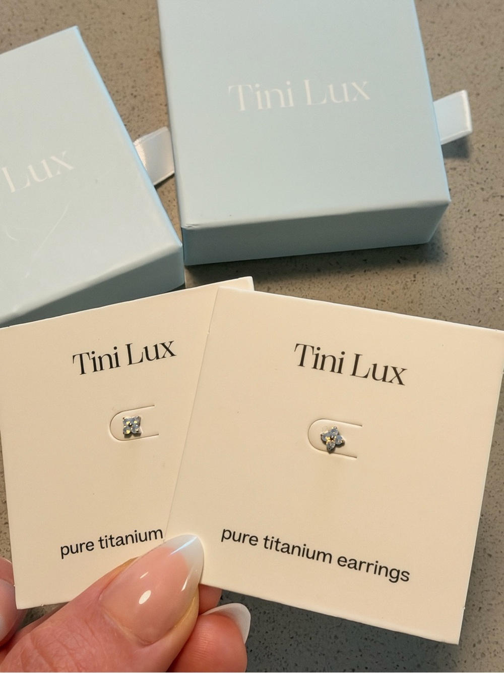 TINILUX Nano Flat Back Emmaline Stud Opal Earrings - Silver